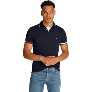 Tommy Hilfiger Herren Poloshirt Kurzarm Flag Cuff Slim Fit, Blau (Desert Sky), XS Tommy Hilfiger Herren Poloshirt Kurzarm Flag Cuff Slim Fit, Blau (Desert Sky), XS
