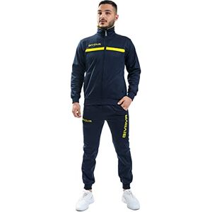 Givova Herren Anzug Eins Full Zip Sportoutfit, blau/gelb, S EU Givova Herren Anzug Eins Full Zip Sportoutfit, blau/gelb, S EU