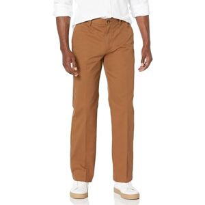 Amazon Essentials Herren Knitterfreie Classic-Fit-Stretch-Chinohose Ohne Bundfalten, Dunkles Khakibraun, 32W / 31L Amazon Essentials Herren Knitterfreie Classic-Fit-Stretch-Chinohose Ohne Bundfalten, Dunkles Khakibraun, 32W / 31L