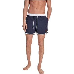 Urban Classics Herren Retro Swimshorts – Schnelltrocknende Badeshorts aus Polyester mit Kordelzug, elastischem Bund & Retro Design, ideal für Strand, Pool & Urlaub,Navy/White,4XL Urban Classics Herren Retro Swimshorts – Schnelltrocknende Badeshorts aus Polyester mit Kordelzug, elastischem Bund & Retro Design, ideal für Strand, Pool & Urlaub,Navy/White,4XL