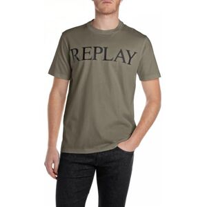 Replay Herren T-Shirt Kurzarm Rundhalsausschnitt, Braun (Mud Green), M Replay Herren T-Shirt Kurzarm Rundhalsausschnitt, Braun (Mud Green), M