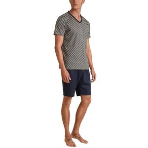 CALIDA Relax Imprint Kurz-Pyjama Herren, aus 100% Baumwolle, Hose mit stoffbezogenem Gummibund CALIDA Relax Imprint Kurz-Pyjama Herren, aus 100% Baumwolle, Hose mit stoffbezogenem Gummibund