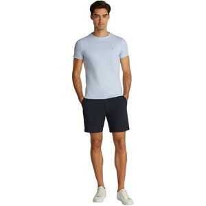 Tommy Hilfiger Herren T-Shirt Kurzarm Stretch Slim Fit Tee Rundhalsausschnitt, Blau (Breezy Blue), M Tommy Hilfiger Herren T-Shirt Kurzarm Stretch Slim Fit Tee Rundhalsausschnitt, Blau (Breezy Blue), M