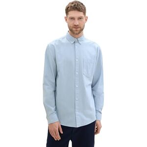 TOM TAILOR Herren Regular Fit Hemd mit Logo-Stickerei an der Brusttasche, 35960 Light Blue Chambray, M TOM TAILOR Herren Regular Fit Hemd mit Logo-Stickerei an der Brusttasche, 35960 Light Blue Chambray, M