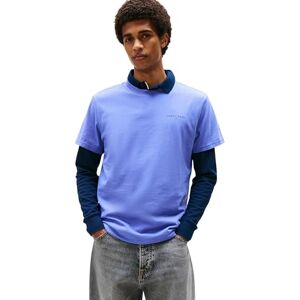 Tommy Jeans Herren T-Shirt Kurzarm Linear Chest Tee Slim Fit, Blau (Soft Sapphire), XXL Tommy Jeans Herren T-Shirt Kurzarm Linear Chest Tee Slim Fit, Blau (Soft Sapphire), XXL