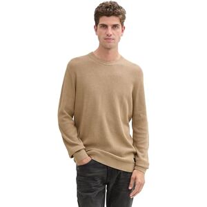 TOM TAILOR Herren Basic Strickpullover aus Baumwolle, 31089 Hazel Brown Melange, XXL TOM TAILOR Herren Basic Strickpullover aus Baumwolle, 31089 Hazel Brown Melange, XXL