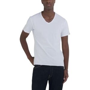 Replay Herren T-Shirt Kurzarm mit V-Ausschnitt, Weiß (White 001), XXL Replay Herren T-Shirt Kurzarm mit V-Ausschnitt, Weiß (White 001), XXL