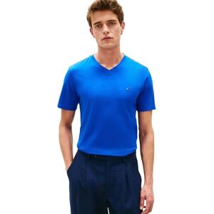 Tommy Hilfiger Herren T-Shirt Kurzarm Essential Tee mit V-Ausschnitt, Blau (Regal Blue), M Tommy Hilfiger Herren T-Shirt Kurzarm Essential Tee mit V-Ausschnitt, Blau (Regal Blue), M
