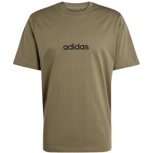 Adidas Herren Essentials Linear Single Jersey Shirt, Olive strata/Black, XXL Adidas Herren Essentials Linear Single Jersey Shirt, Olive strata/Black, XXL
