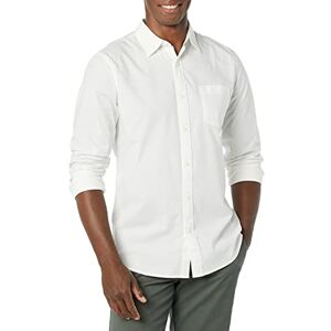Amazon Essentials Herren Langärmeliges Hemd Aus Stretch-Popeline Mit Schlanker Passform, Weiß, XS Amazon Essentials Herren Langärmeliges Hemd Aus Stretch-Popeline Mit Schlanker Passform, Weiß, XS