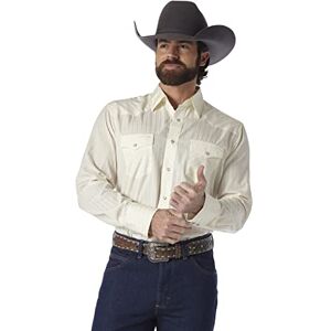 Wrangler Herren Sport Western Basic Two Pocket Long Sleeve Snap Shirt, Helles Hellbraun, Klein Wrangler Herren Sport Western Basic Two Pocket Long Sleeve Snap Shirt, Helles Hellbraun, Klein