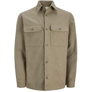 JACK & JONES Jprrayle Melange Solid L/S Overshirt Sn JACK & JONES Jprrayle Melange Solid L/S Overshirt Sn