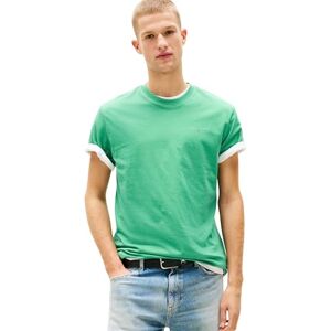 Tommy Jeans Herren 2er Pack T-Shirts Kurzarm Slim Linear mit Rundhalsausschnitt, Mehrfarbig (Ecru/Bahama Green), XL Tommy Jeans Herren 2er Pack T-Shirts Kurzarm Slim Linear mit Rundhalsausschnitt, Mehrfarbig (Ecru/Bahama Green), XL