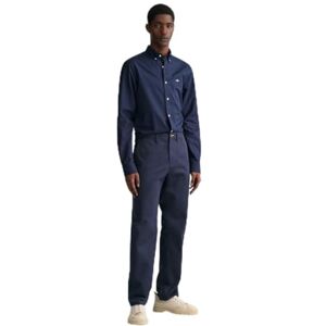 GANT Herren Regular Twill Chinos Klassische Hose, Marine, 33W / 34L EU GANT Herren Regular Twill Chinos Klassische Hose, Marine, 33W / 34L EU