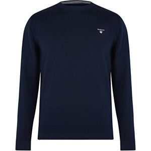 GANT Herren Classic Cotton C-Neck Pullover, Evening Blue, L EU GANT Herren Classic Cotton C-Neck Pullover, Evening Blue, L EU