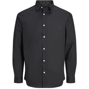 JJ REBEL Herren Jrebgavin Solid Shirt Ls Noos Hemd, Schwarz, L EU JJ REBEL Herren Jrebgavin Solid Shirt Ls Noos Hemd, Schwarz, L EU
