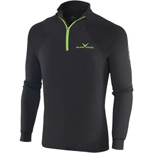 Black Crevice Herren Skirolli Zipper Shirt, schwarz/grün, M Black Crevice Herren Skirolli Zipper Shirt, schwarz/grün, M