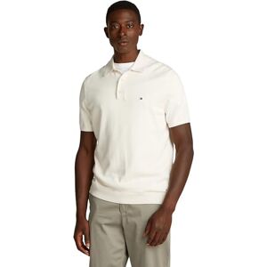 Tommy Hilfiger Herren Poloshirt Kurzarm Essential Cotton Knitted Dick, Elfenbein (Ivory Petal), M Tommy Hilfiger Herren Poloshirt Kurzarm Essential Cotton Knitted Dick, Elfenbein (Ivory Petal), M