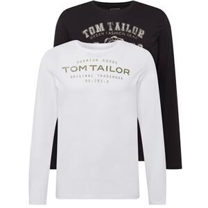 TOM TAILOR Herren 1034857 Langarmshirt Im Doppelpack, 29999 Black, 3XL EU TOM TAILOR Herren 1034857 Langarmshirt Im Doppelpack, 29999 Black, 3XL EU