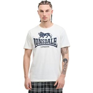 Lonsdale Herren T-Shirt Normale Passform Logo XS, Ecru/Dark Navy Lonsdale Herren T-Shirt Normale Passform Logo XS, Ecru/Dark Navy