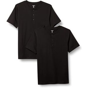 Amazon Essentials Herren Kurzärmliges Henley-T-Shirt aus Baumwolle, 2er-Pack, Schwarz, M Amazon Essentials Herren Kurzärmliges Henley-T-Shirt aus Baumwolle, 2er-Pack, Schwarz, M