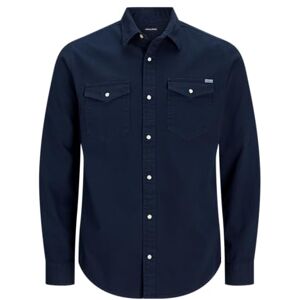 JACK & JONES Herren Jjesheridan Shirt L/S Noos Jeanshemd, Dark Navy, M EU JACK & JONES Herren Jjesheridan Shirt L/S Noos Jeanshemd, Dark Navy, M EU