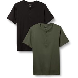 Amazon Essentials Herren Kurzärmliges Henley-T-Shirt aus Baumwolle, 2er-Pack, Olivgrün/Schwarz, S Amazon Essentials Herren Kurzärmliges Henley-T-Shirt aus Baumwolle, 2er-Pack, Olivgrün/Schwarz, S