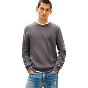 Tommy Jeans Herren Pullover Sweater Slim Fit, Grau (Washed Black), S Tommy Jeans Herren Pullover Sweater Slim Fit, Grau (Washed Black), S