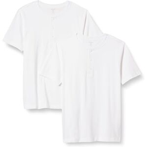 Amazon Essentials Herren Kurzärmliges Henley-T-Shirt aus Baumwolle, 2er-Pack, Weiß, XS Amazon Essentials Herren Kurzärmliges Henley-T-Shirt aus Baumwolle, 2er-Pack, Weiß, XS