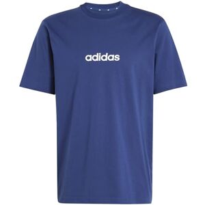 Adidas Herren Essentials Linear Single Jersey Shirt, Dark Blue/White, XS Adidas Herren Essentials Linear Single Jersey Shirt, Dark Blue/White, XS