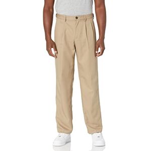 Amazon Essentials Herren Anzughose mit Falte und Erweiterbarem Bund, Klassisch Geschnitten, Khakibraun, 46W / 32L Amazon Essentials Herren Anzughose mit Falte und Erweiterbarem Bund, Klassisch Geschnitten, Khakibraun, 46W / 32L