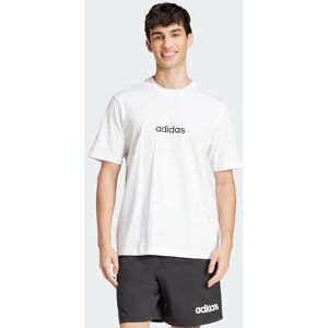 Adidas Herren Essentials Linear Single Jersey Shirt, White/Black, XL Adidas Herren Essentials Linear Single Jersey Shirt, White/Black, XL