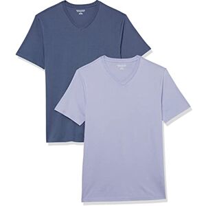Amazon Essentials Herren Kurzärmelige T-Shirts mit V-Ausschnitt, 2er-Pack, Dunkelblau/Lavendel, M Amazon Essentials Herren Kurzärmelige T-Shirts mit V-Ausschnitt, 2er-Pack, Dunkelblau/Lavendel, M