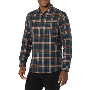 Amazon Essentials Herren-Flanellhemd, schmale Passform, langärmelig, Knopfleiste, kariert, Dunkelgrün / Marineblau kariert, Größe S Amazon Essentials Herren-Flanellhemd, schmale Passform, langärmelig, Knopfleiste, kariert, Dunkelgrün / Marineblau kariert, Größe S