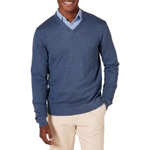 Amazon Essentials Herren V-Ausschnitt Pullover aus Baumwolle, Normale Passform, Blue Heather, XS Amazon Essentials Herren V-Ausschnitt Pullover aus Baumwolle, Normale Passform, Blue Heather, XS