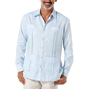 Cubavera Herren Guayabera 100% Leinen mit Vier Taschen, Langärmelig, (Erhältlich in Big & Tall) Hemd mit Button-Down-Kragen, Cashmere Blue, Klein Cubavera Herren Guayabera 100% Leinen mit Vier Taschen, Langärmelig, (Erhältlich in Big & Tall) Hemd mit Button-Down-Kragen, Cashmere Blue, Klein