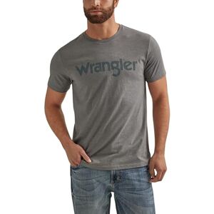 Wrangler Herren-T-Shirt, Western-T-Shirt, Rundhalsausschnitt, kurzärmelig, Graphit meliert, XL Wrangler Herren-T-Shirt, Western-T-Shirt, Rundhalsausschnitt, kurzärmelig, Graphit meliert, XL