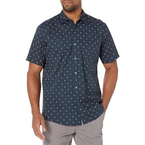Amazon Essentials Herren Kurzärmeliges Sommerhemd mit Aufdruck, Normale Passform, Blau, XL-XXL Amazon Essentials Herren Kurzärmeliges Sommerhemd mit Aufdruck, Normale Passform, Blau, XL-XXL