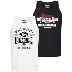 Lonsdale Herren Singlet schmale Passform Doppelpack Biggin S, Black/White Lonsdale Herren Singlet schmale Passform Doppelpack Biggin S, Black/White