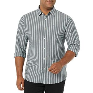 Amazon Essentials Herren Langärmeliges Hemd Aus Stretch-Popeline Mit Schlanker Passform, Marineblau Streifen, XL Amazon Essentials Herren Langärmeliges Hemd Aus Stretch-Popeline Mit Schlanker Passform, Marineblau Streifen, XL