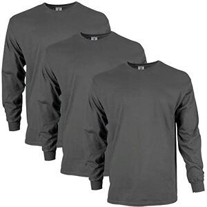 Gildan Uni-Erwachsene Ultra Cotton Long Sleeve Tee Style G2400 Multipack T-Shirt, Dunkelgrau (3er-Pack), 3XL Gildan Uni-Erwachsene Ultra Cotton Long Sleeve Tee Style G2400 Multipack T-Shirt, Dunkelgrau (3er-Pack), 3XL