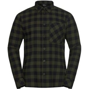 Jack Wolfskin Herren Lite Flannel Shirt Hemd, Check Obsidian Moss, XL EU Jack Wolfskin Herren Lite Flannel Shirt Hemd, Check Obsidian Moss, XL EU