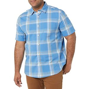 Amazon Essentials Herren Kurzarm-Hemd aus Stretch-Popeline, Normale Passform (in Übergrößen erhältlich), Blau Pfirsich Karomuster, 3XL Große Größen Amazon Essentials Herren Kurzarm-Hemd aus Stretch-Popeline, Normale Passform (in Übergrößen erhältlich), Blau Pfirsich Karomuster, 3XL Große Größen