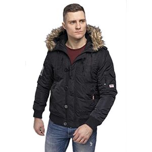 Lonsdale Herren Winterjacke mit Kapuze normale Passform JARRETH L, Black Lonsdale Herren Winterjacke mit Kapuze normale Passform JARRETH L, Black