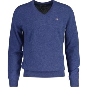 GANT Herren Extrafine Lambswool V-Neck Pullover, Stone Blue Melange, L EU GANT Herren Extrafine Lambswool V-Neck Pullover, Stone Blue Melange, L EU