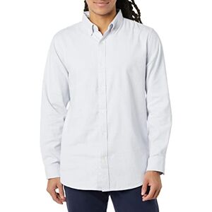 Amazon Essentials Herren Langarm-Hemd aus Stretch-Oxford mit schmaler Passform, Puderblau Vertikale Streifen, S Amazon Essentials Herren Langarm-Hemd aus Stretch-Oxford mit schmaler Passform, Puderblau Vertikale Streifen, S
