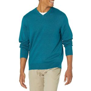 Amazon Essentials Herren V-Ausschnitt Pullover aus Baumwolle, Normale Passform, Teal Heather, L Amazon Essentials Herren V-Ausschnitt Pullover aus Baumwolle, Normale Passform, Teal Heather, L