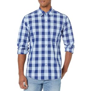 Amazon Essentials Herren Langärmeliges Business Hemd aus Popeline, Normale Passform, Blue Buffalo Check, XXL Amazon Essentials Herren Langärmeliges Business Hemd aus Popeline, Normale Passform, Blue Buffalo Check, XXL
