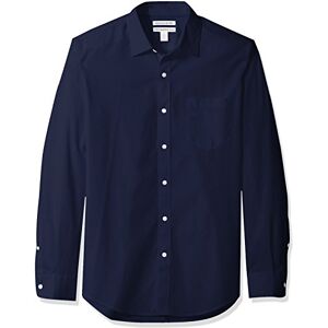 Amazon Essentials Herren Langärmeliges Business Hemd aus Popeline Schmale Passform, Marineblau, L Amazon Essentials Herren Langärmeliges Business Hemd aus Popeline Schmale Passform, Marineblau, L