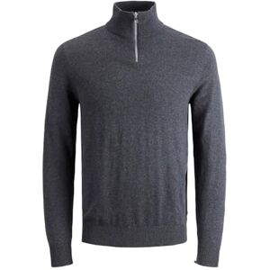 JACK & JONES Herren Jjeemil Knit Half Zip Noos Pullover, Dark Grey Melange, M EU JACK & JONES Herren Jjeemil Knit Half Zip Noos Pullover, Dark Grey Melange, M EU